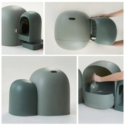 Fully Enclosed Cat Litter Box Large Small Deodorant Anti-Splash Sand Tray Toilet