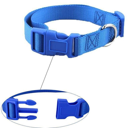 L Size Dog Puppy Pet Collar Adjustable Nylon Toy Large pink blue red black - Aimall