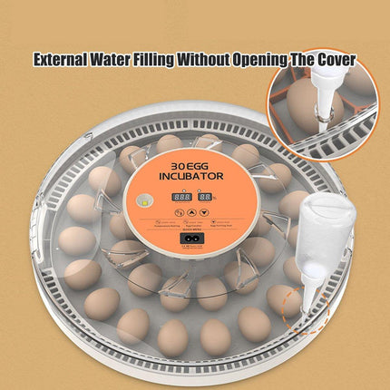 30 Egg Incubator Automatic Hatching Machine Home Use Small Poultry Eggs Flipper