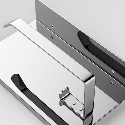 304 Stainless Steel Toilet Paper Holder Non-perforated Roll with Phone Rack