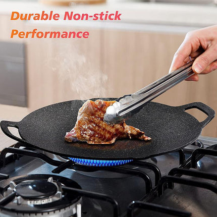 Korean Nonstick BBQ Grill Pan for Stovetop Barbecue Portable Hot Plate Outdoor - Aimall