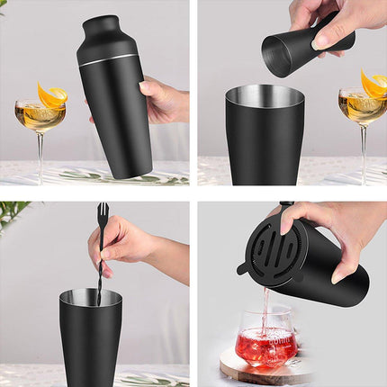 8PCS/700ML Stainless Steel Cocktail Shaker Bartender Tools Set Bar Supplies