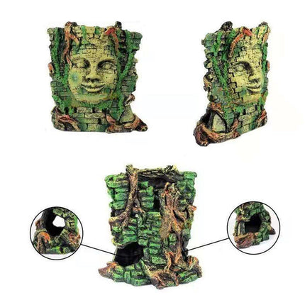 Easter Island Aquarium Ornaments Roman Antique Resin Statue Reptile Decoration