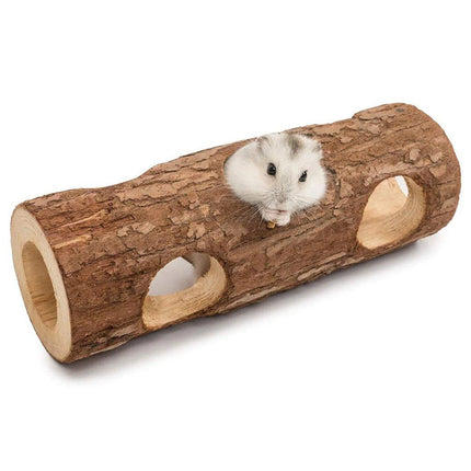 Solid Wood Hamster Pipe Rabbit Chew Toy Tree Cylinder Cross Border Pet Supplies