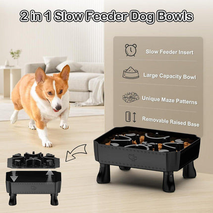Pet Slow Feeder Bowl Removable Large Capacity Dog Cat Feeding Bowl Anti Slip