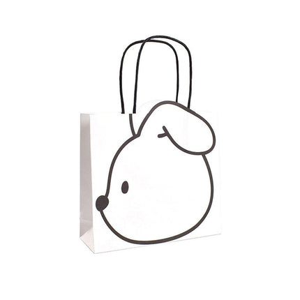 50pcs Black and White Cartoon Rabbit Paper Bags Simple Gift Packaging Set