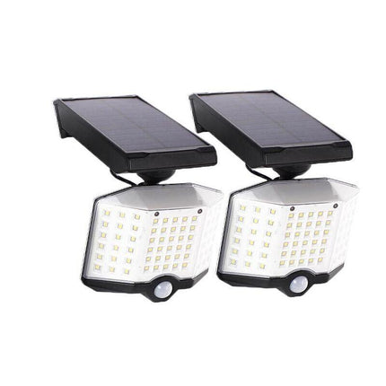3 Head Solar Motion Sensor Light Outdoor Garden Wall Security Flood Lamp 74Leds - Aimall