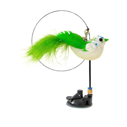 Cat Play Toy Simulation Birds Teaser Wand Interactive Stick with Suction Cup AU - Aimall