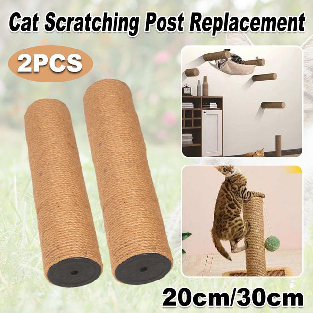2pcs Sisal Cat Scratching Post Climbing Frame Replacement Pole for Cats Activity