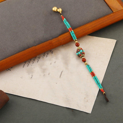 Ethnic Style Handmade Bracelet Color Stone Sky Bead Fashion Round Bead Bracelet