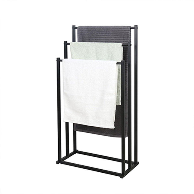 Luxury Metal Floor Towel Rack Freestanding Bathroom Storage Organizer Stand