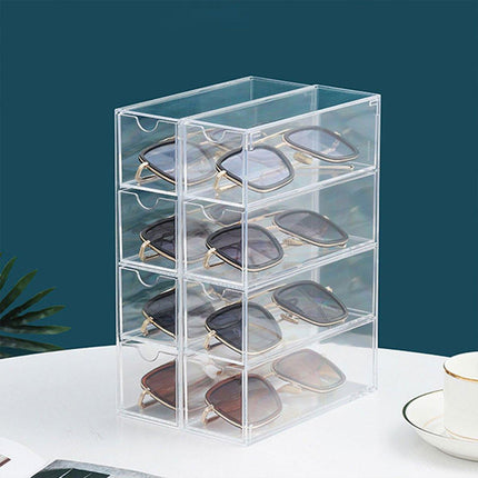 Stackable Acrylic Glasses Sunglasses Display Box Four Layer Drawer Storage