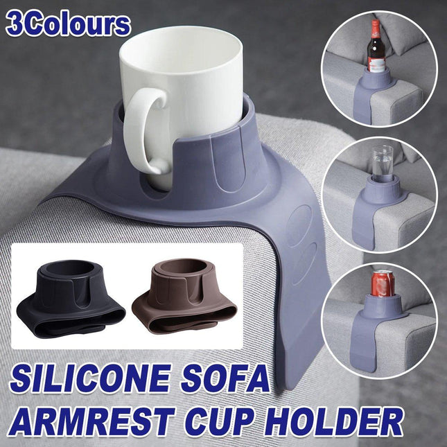 Couch Cup Holder Silicone Drink Coaster Tray Sofa Armrest Stand Car Cup Holder