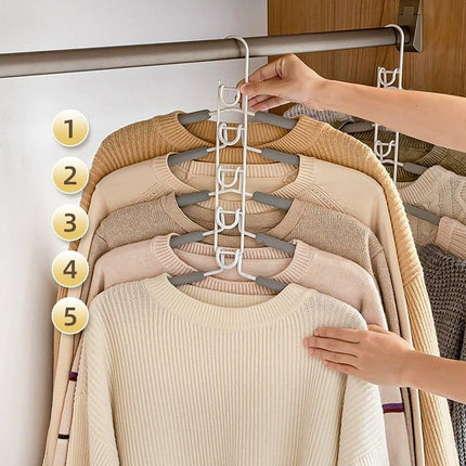 Space-saving Multi-layer Folding Hanger Hook Closet Organizer Clothes Rack