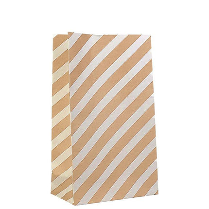 100X Colourful Plaid Kraft Paper Bag Candy Cookie Snack Cake Gift Bags 9*6*18CM - Aimall
