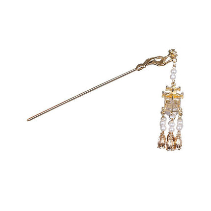 Flower Lantern Fringe Hairpin Hanfu Hair Accessories Vintage Chinese Hair Stick