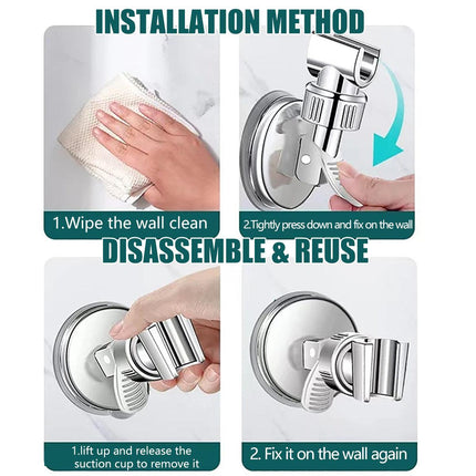 Adjustable Shower Head Handset Holder Wall Mount Suction Bracket for Bathroom