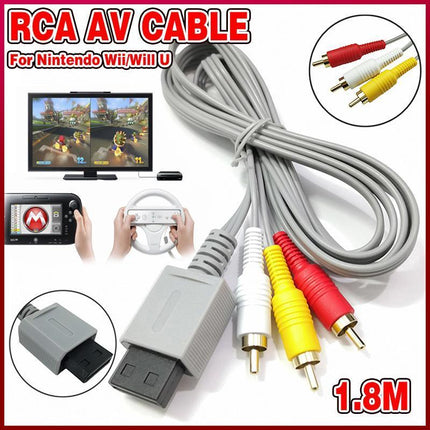 Audio Video RCA Cable High Quality Lead for Nintendo Wii Wii U & Mini Console - Aimall