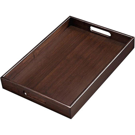 Bamboo Tea Tray Rectangular Tea Table Walnut Colour Fruit Bread Serving Plate