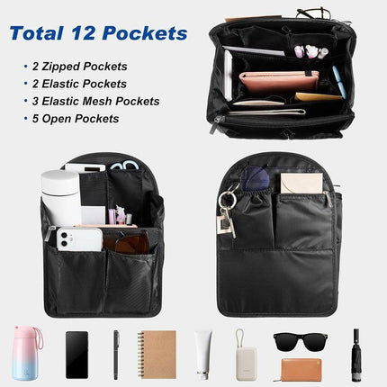 Backpack Liner Organizer Anti-theft Insert Bag For Handbag Travel Cosmetic Bags