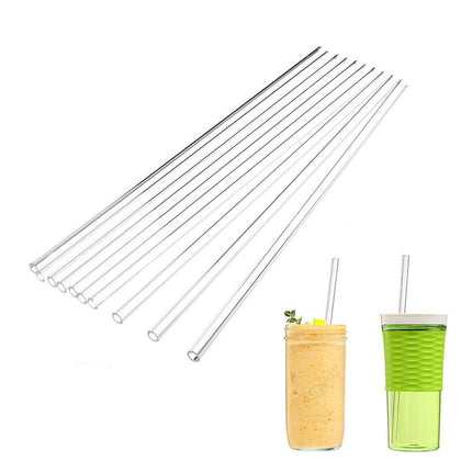 Clear Glass Straws Heat Resistant Juice Milk Straws Creative Style Reusable