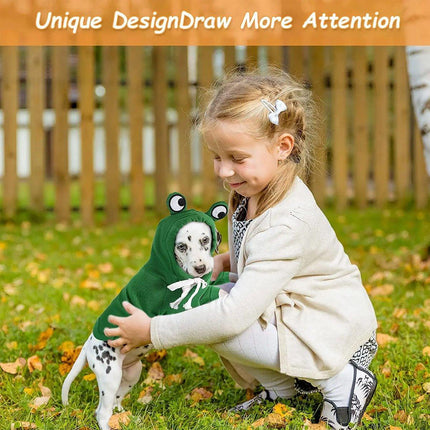 Warm Hooded Cartoon Frog Pet Clothes for Dogs and Cats Autumn Winter Vest