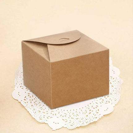 100x Kraft Paper  Party Wedding Favour  Bomboniere Candy Boxes 9*9 12*12cm Aimall