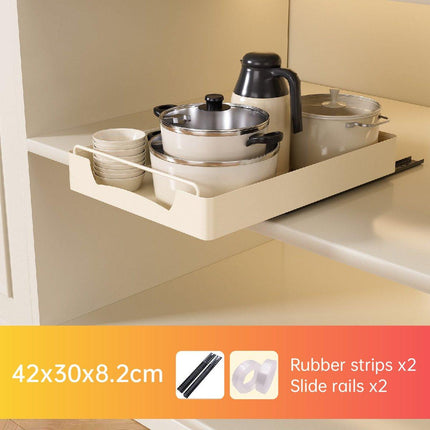 Kitchen Storage Shelf Organizer Sliding Cabinet Basket Pull Out Metal Drawer