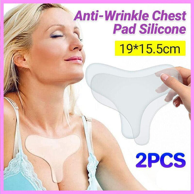 2Pads Anti-Wrinkle Chest Pad Silicone Removal Patch Skin Care Reusable Safe Au - Aimall