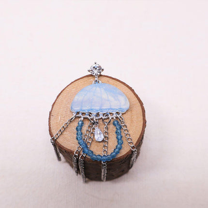 French Retro Enamel Jellyfish Tassel Earring Cool Elegant Fashion Dangle Jewelry