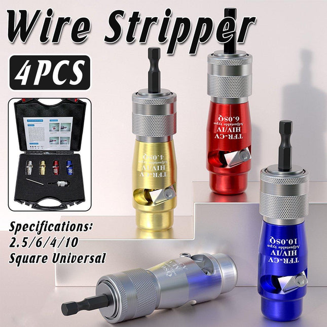 4PCS Rotary Electric Wire Stripper Cable Stripping Tool for Electrical Work