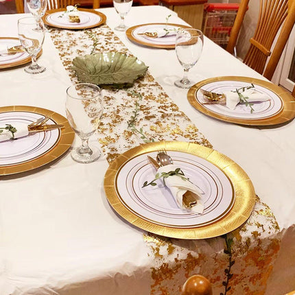 2 Rolls Mesh Tablecloth Rolls Table Runner Party Decoration for Wedding Events