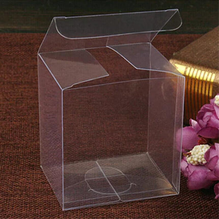 50 PVC Clear Transparent Macaron Square Cube Boxes For Wedding Favour Gift Candy - Aimall