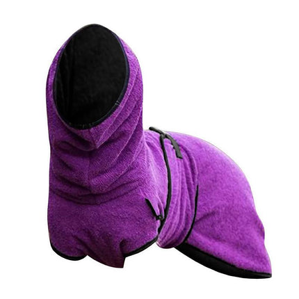 Pet Bathrobe Clothes Dog Towel Drying Robe Soft Warm Super Absorbent Purple - Aimall