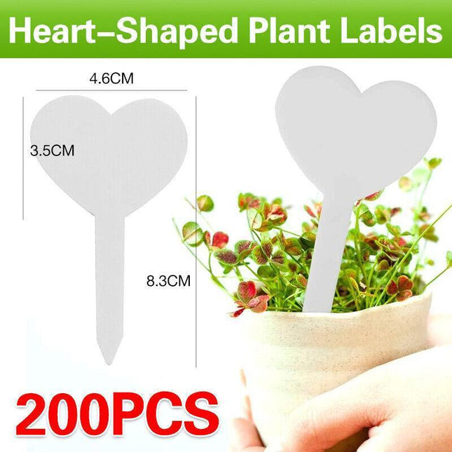 Up To 200X Heart-Shaped Plant Labels Flexible Plastic Garden Tag Nursey Seeding - Aimall