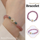Womens Natural Strawberry Crystal Bracelet Elegant Gemstone Fashion Jewelry