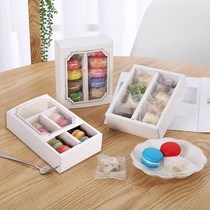 100PCS Clear Rectangular Boxes for Macarons, Cookies & Bomboniere Favors - Aimall