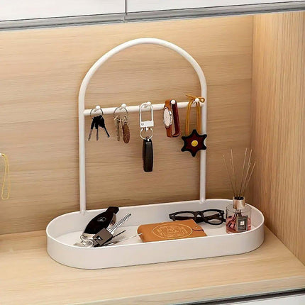 Versatile Entryway Storage Rack Waterproof Metal Key Holder Decorative Desktop