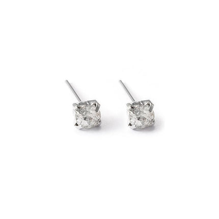 4/5mm Cushion Lab-Created Diamond Stud Earrings Women's 14K White Gold Finish - Aimall