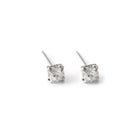 4/5mm Cushion Lab-Created Diamond Stud Earrings Women's 14K White Gold Finish - Aimall