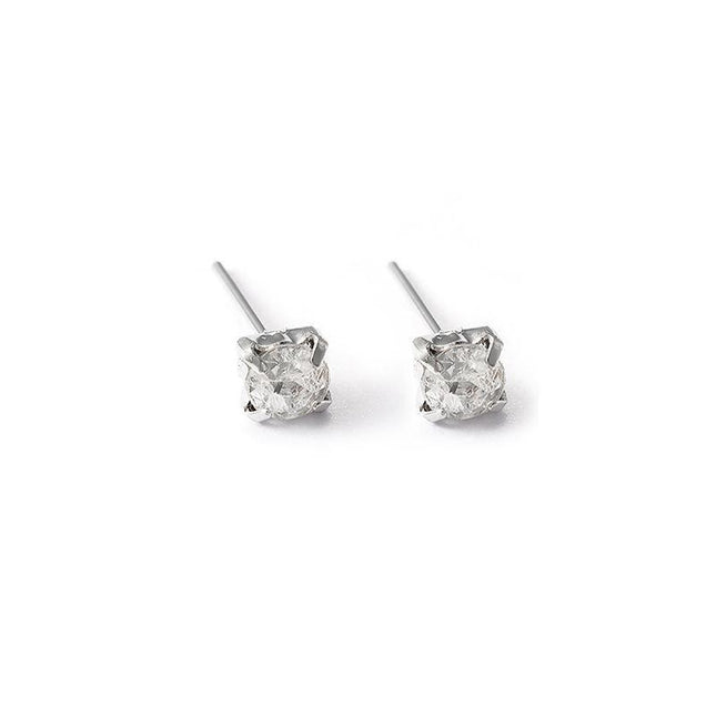4/5mm Cushion Lab-Created Diamond Stud Earrings Women's 14K White Gold Finish - Aimall
