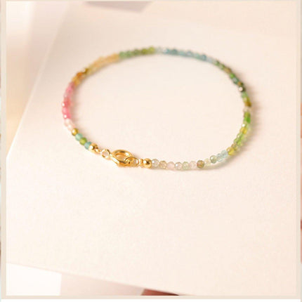 Extremely Fine 2mm Rainbow Bracelet Women Gradient Colorful Jewelry for Fashion