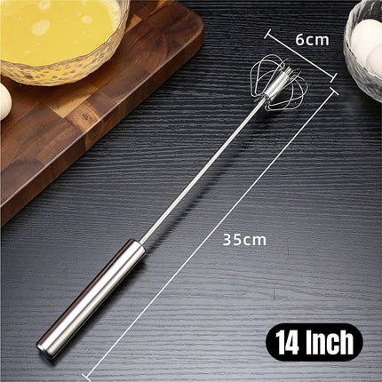 Stainless Steel Semi-Automatic Egg Beater Hand Pressed Kitchen Baking Tool