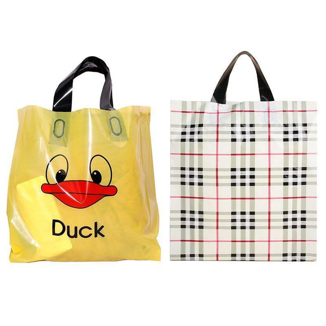 50x Reusable Plastic Tote Bag Eco Friendly Shopping Bags Durable Large Capacity