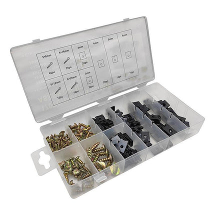 170X Universal Car U Clip Nut Screw Kit Vehicle Bumper Dash Door Panel Interior - Aimall