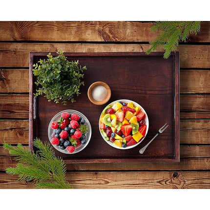 Bamboo Tea Tray Rectangular Tea Table Walnut Colour Fruit Bread Serving Plate