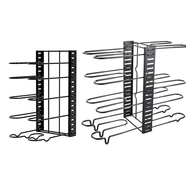 Multi-Layer Vertical Pot Lid Storage Rack Folding Kitchen Countertop Organizer