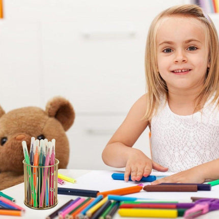 2PCS Metal Pen Holder Desktop Organizer Multifunctional Storage Bucket Office