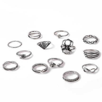 Vintage Boho Knuckle Ring Set 11-15PCS Punk Midi Finger Rings Jewelry Gift - Aimall