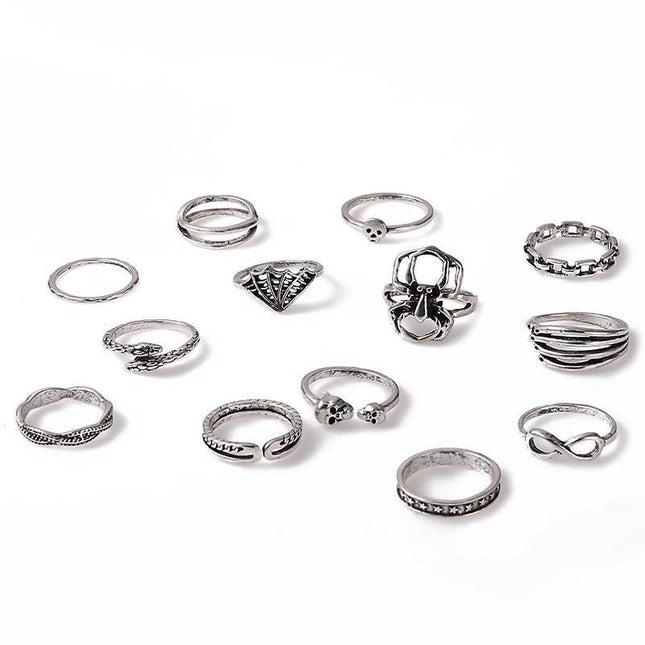 Vintage Boho Knuckle Ring Set 11-15PCS Punk Midi Finger Rings Jewelry Gift - Aimall